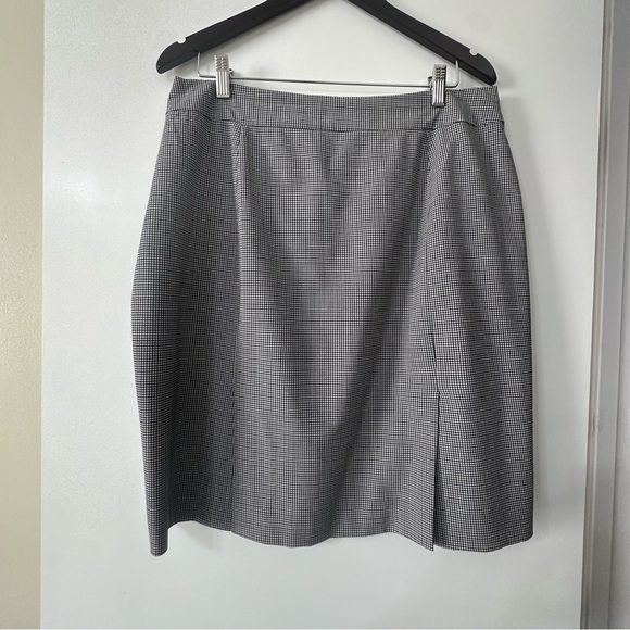 Banana Republic Plaid Blue Cream Black Pencil Suit Skirt Size 14 - Picture 5 of 11